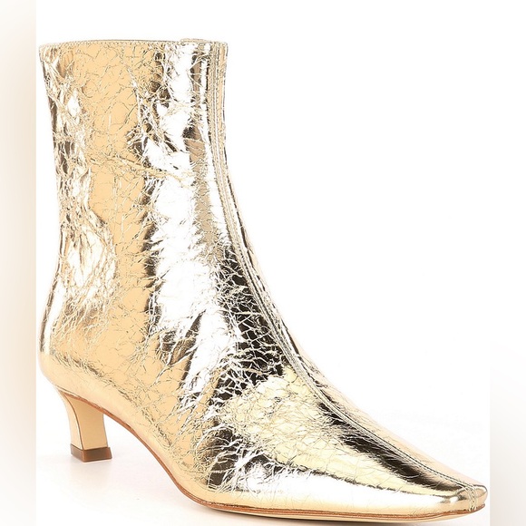 Michael Kors
Cosmo Crinkle Metallic Leather Kitten
Heel Booties
Color Pale Gold - Picture 1 of 7